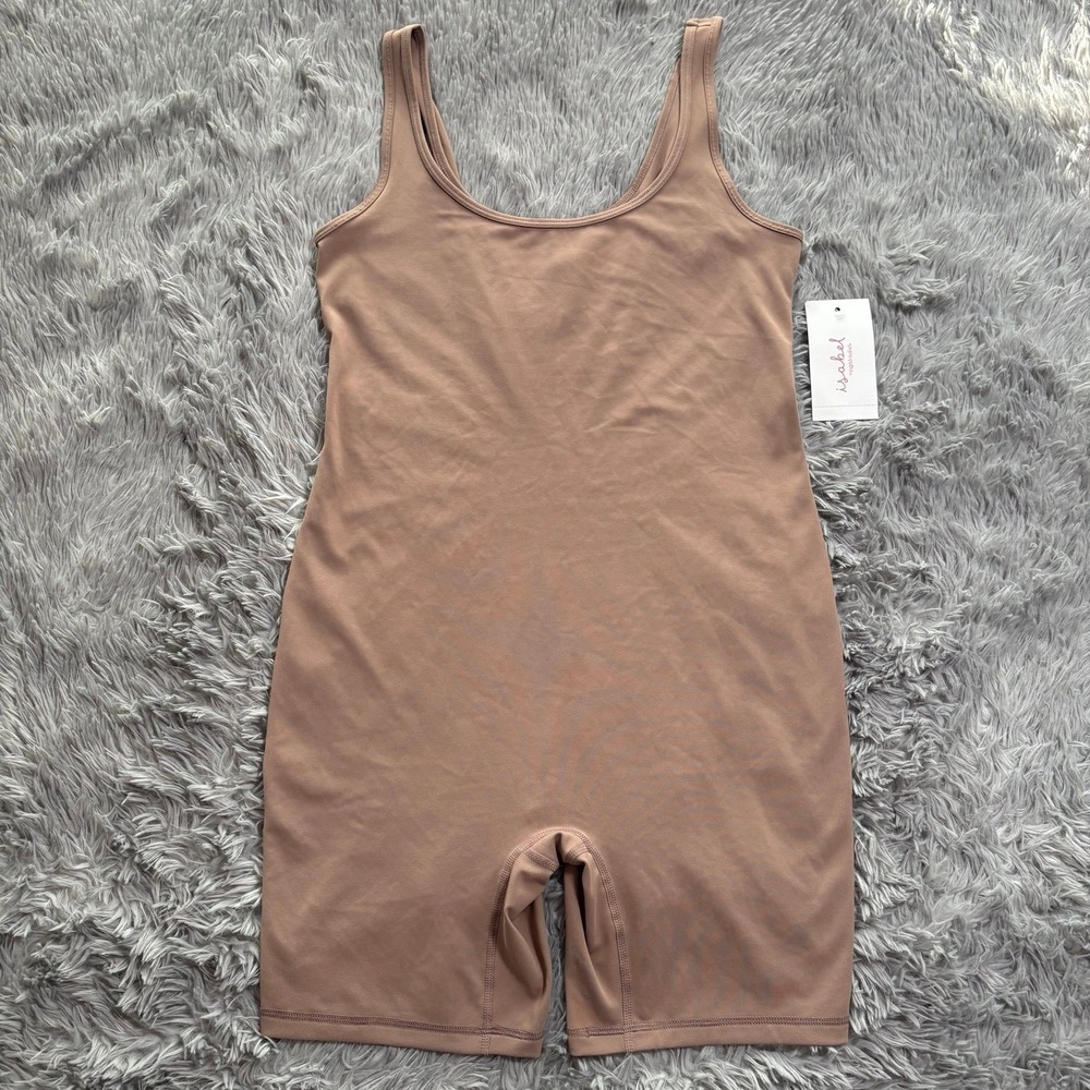 Isabel Maternity Sleeveless Unitard Maternity Jumpsuit Light Brown Womens Small